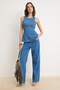 Mavi Askılı Peplum %100 Pamuk Denim Bluz TWOSS26BZ00196 - 2