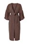 Brown Woven Maxi Beach Belted Kimono&Kaftan Tbess23Km00028 - 5