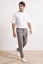 Gri Dar Kalıp/Straight Fit Dokulu Beli Lastikli Boru Paça Erkek Dokuma Pantolon TMNSS26PL00016 - 2