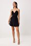 Black Stone Strap Detail Open Waist Short / Mini Dress Tprss26El00120