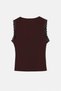 Brown V-Neck Strappy Lace Detailed Lycra Blouse Tdrss26Bz00051 - 6