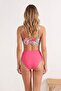 Tropical Print Drapeli Triangle Covered Hipster High Waist Bikini Set Tbess25Bt00202 - 3