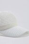 White Knitted Shiny Glitter Women's Hat Takss26Sp00009 - 4