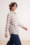 Brown Plaid Oversize 100% Cotton Shirt Tctss26Tg00055 - 2