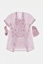 Pembe Renkli Leoplarlı Saten Dokuma 7'li Pijama Takımı-Gecelik Çeyiz Set THMSS26PT00243 - 11