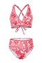 Ethnic Patterned Triangle Embroidery Detailed Covered High Waist Regular Bikini Set Tbess26Bt00021 - 4