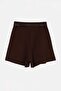 Brown Belted Pleated Shorts Tdrss26Sr00013 - 2