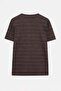 Brown Regular/Normal Cut Buttoned Textured Ribbed Knit T-Shirt Tmnss26Ts00036 - 7