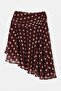 Brown Asymmetrical Cut Lined Polka Dot Chiffon Skirt Tdrss26Et00053 - 3