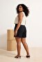 Black Curled Hem Woven Shorts Tbbss26Ap00002 - 4