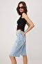 Açık Mavi Tencel Karışımlı Yüksek Bel Denim Bermuda TWOSS26SR00152 - 2