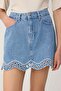 Mavi Brode Detaylı Mini Denim Etek TWOSS26ET00159 - 3
