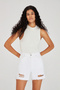 Women's White Color Ripped Detailed White Jean Shorts - 2