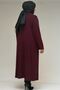 53069 Plus Size Shoulder Stone Detailed Combed Cotton Jacket - Burgundy - 5