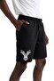 DEER PRINTED BLACK MEN'S SHORTS