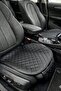 Car Seat Cushion (Leather) Front and Rear Set 3 Pieces Add Style to Your Vehicle Black Leather Black Pattern - 2