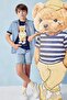 100% Cotton Teddy Bear Short Sleeve T-Shirt for Boys H2957A826Sm