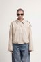 Zr Women's Bomber Ecru Suede Oversize Jacket - 2