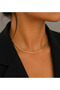 Xuping Gold Color Minimal Crushed Flake Chain Necklace - 3