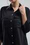 Women's Black 100% Cotton 3/4 Sleeve Shirt with Large Pockets - 7