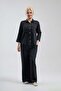Women's Black 100% Cotton 3/4 Sleeve Shirt with Large Pockets - 2