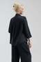 Women's Black 100% Cotton 3/4 Sleeve Shirt with Large Pockets - 5