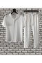Bürümcük Crinkle Fabric Summer Stretch Unisex Long Sleeve Summer Set for Women and Men