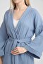 Indigo Blue Women's Muslin Kimono 100% Cotton - 4