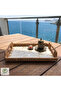 Bardera Handmade Pearlescent Rattan Tray with Handles – Presentation and Decorative Serving Tray (23X33Cm) - 3