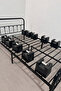 Iron Single and Half Bed with under Storage for Adults and Children Modern Design Black 120X200 cm - 7