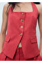 Linen Blended Fabric Vest - 8
