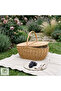Derne Handmade Rattan Picnic Basket – Natural Wicker Basket, Decorative Storage Basket - 5