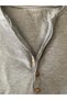 Special Edition Gray Henley Collar Slim Fit Buttoned Open Wide Collar T-Shirt - 5