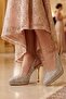 Women's 9 cm Platform Gold Crystal Stone Evening Dress Shoes - 3