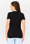 Women Sportswear Fit Short Sleeve Outdoor T-Shirt, Black - 2