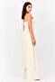 Women Plain Strapless Jumpsuit, Beige - 3