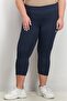 Women Fitted Training Capri Sweatpants, Navy