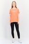 Women Sportswear Fit Short Sleeve Outdoor Top, Dark Orange - 3