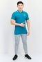Men Slim Fit Short Sleeves Outdoor Polo Shirt, Teal Green - 2