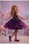 Girl's Purple Sequined Layered Tulle Evening Dress - 4