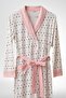 Women's Plus Size Pattern Detailed Melisa Fabric Dressing Gown 75% Cotton 25% Viscose - 3