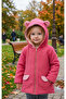 Girl's Baby Pink Red Navy Blue Polka Dot Patterned Hooded Cute Stylish Coat Jacket