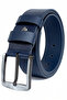 Men's 100% Genuine Buffalo Leather Black Buckle Men's Jeans Belt 4.5 cm Brown Navy Blue - 4