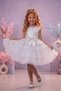 Girl's White Sequin Birthday Evening Dress Tulle Dress