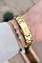 28 mm Women's Wristwatch with Green Dial and Gold Color Adjustable Strap - 4