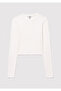 2-Pack Long Sleeve Crop Basic T-Shirt Fitted / Body-Hugging Cut 1613021-88467 - 6