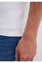 White Rib Detailed Fitted T-Shirt -06605622 - 6