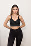 Black Covered Bustier - Double String Straps and Back Cross Detail - 9024 - 4