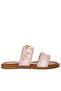 Women Shell & Diamante Slip On Sandals in pink