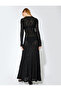 Long Sleeve Slim Fit Transparent Lace Long Dress - 5
